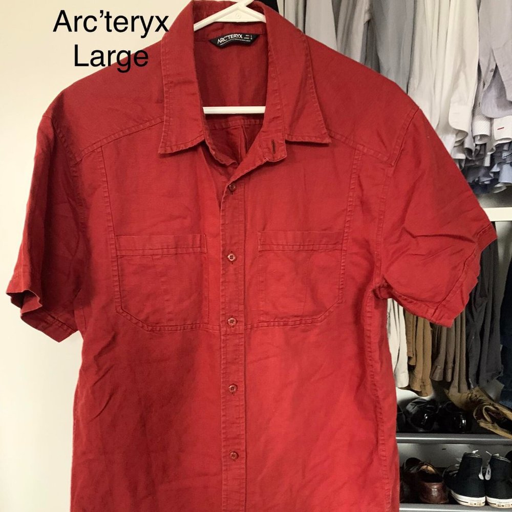 Arc'terxy Red Button Down Shirt Large